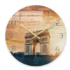 12 inch scenery spot pattern tempered glass clock with UV printing