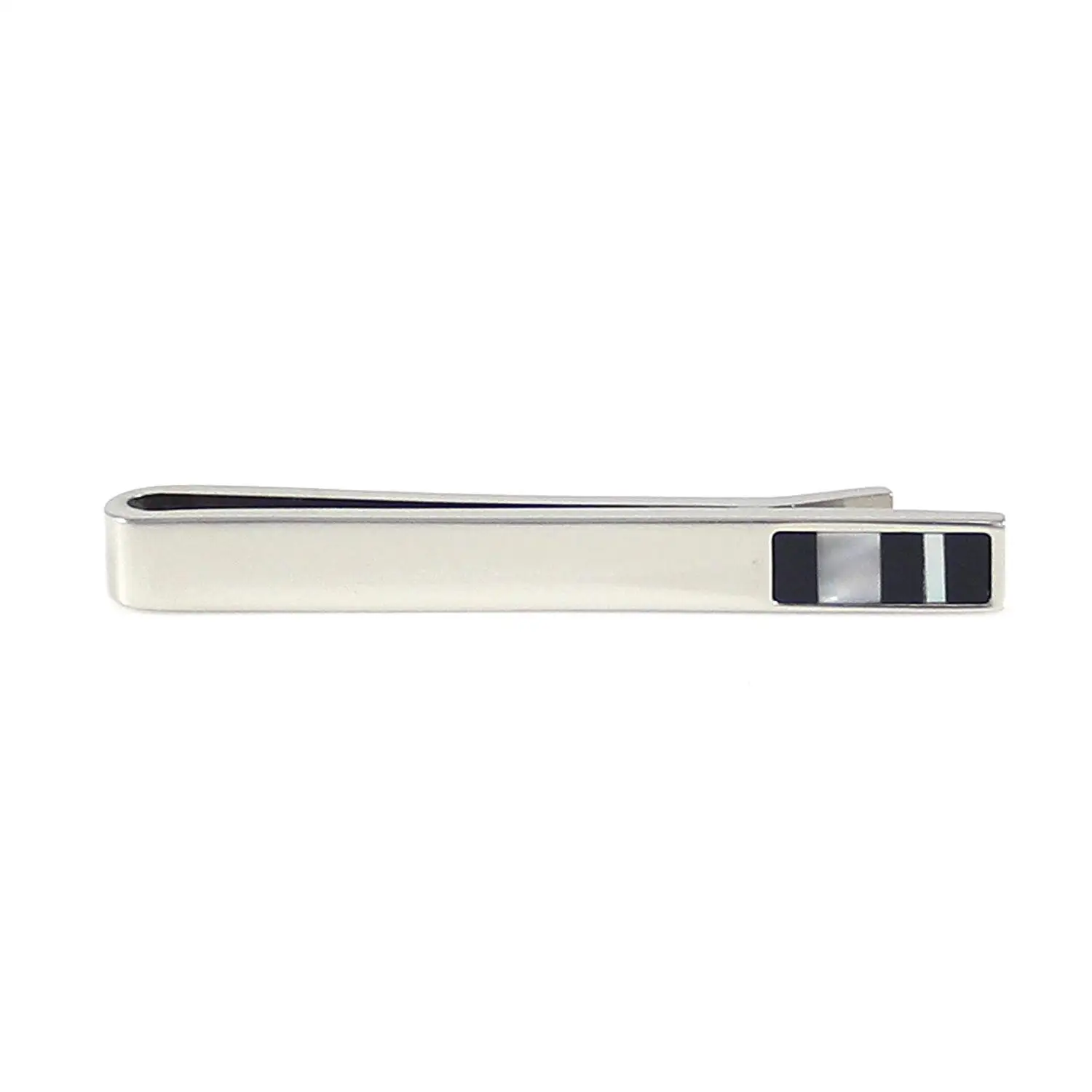 Tailor B Gold Onyx Tie Slide MOP Mother of Pearl Tie Clip Stones Tie Bar 106021-1
