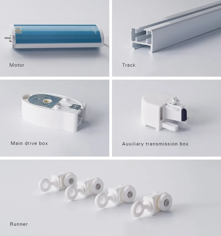 Remote Controlled Silent Somfy Azura Motor Motorized Drapery Curtain