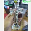 Artistic Crystal Holy Jesus Cross Sculpture For Christian Keepsake