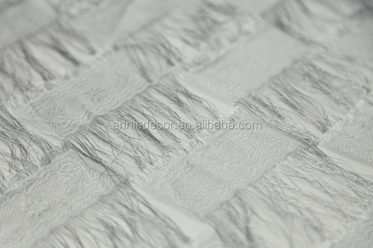 Fancy MaoMao yarn organza ruffled gray round table cloth wedding