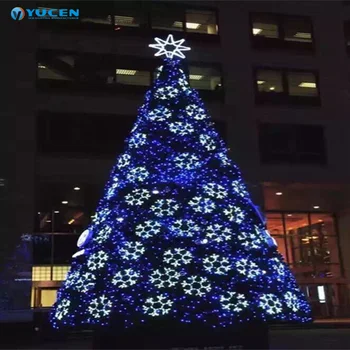 Hot Artificial White Christmas Tree With Blue Light For Outdoor Hot Artificial White Christmas Tree With Blue Light For Outdoor Decoration