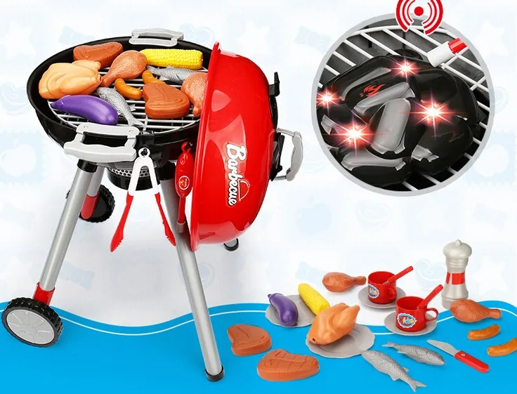 Kids barbecue toy pretend play kitchen bbq play set toys for wholesale