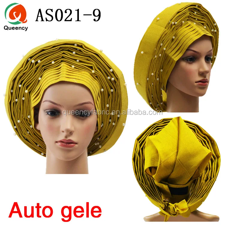 beaded Aso Oke Auto Gele