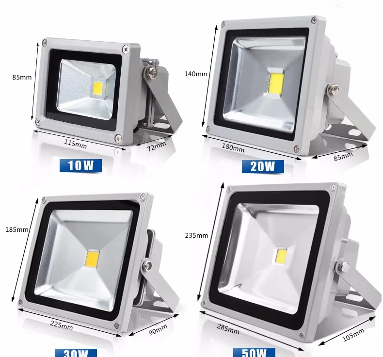 150W Led Reflector 20w 30w 50w 100w AC85-265V Waterproof IP66 COB Spot Outdoor Led Flood Lights