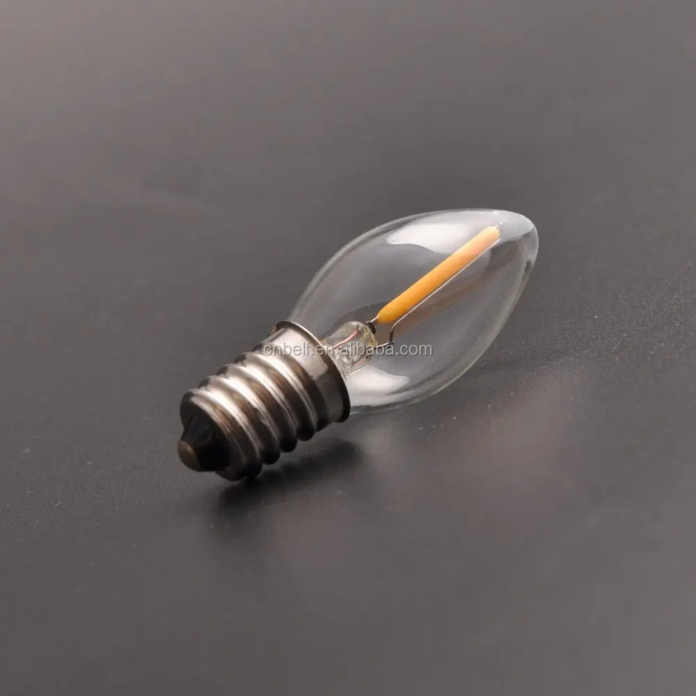 24 volt led candelabra mini LED Filament Bulb C7 0.5w 1w E12 E14 candelabra base