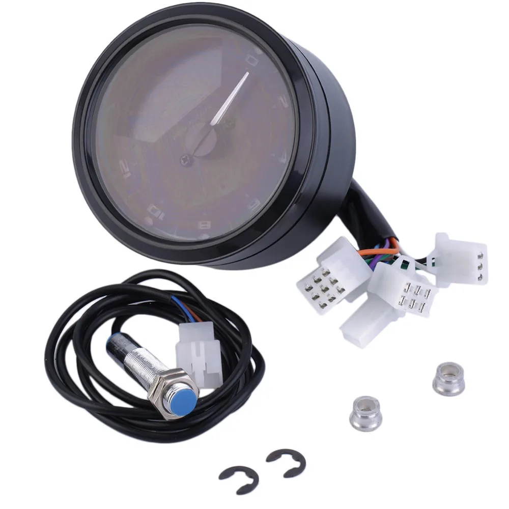 12000 RMP kmh/mph Universal LCD Digital Odometer Speedometer Tachometer Gear indicator Motorcycle Scooter Golf Carts ATV