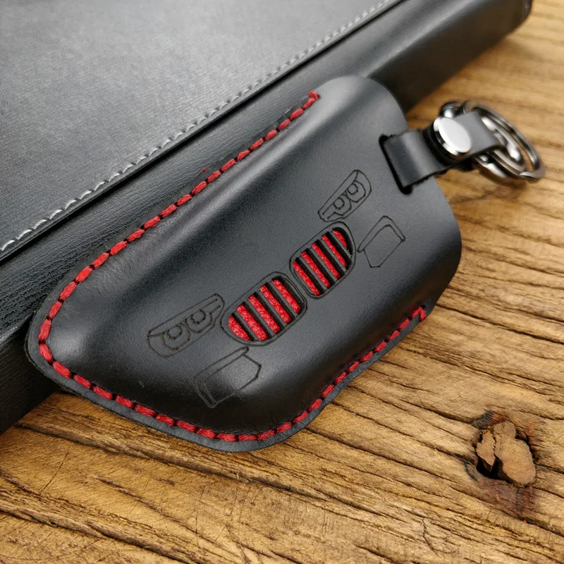 brown leather key case