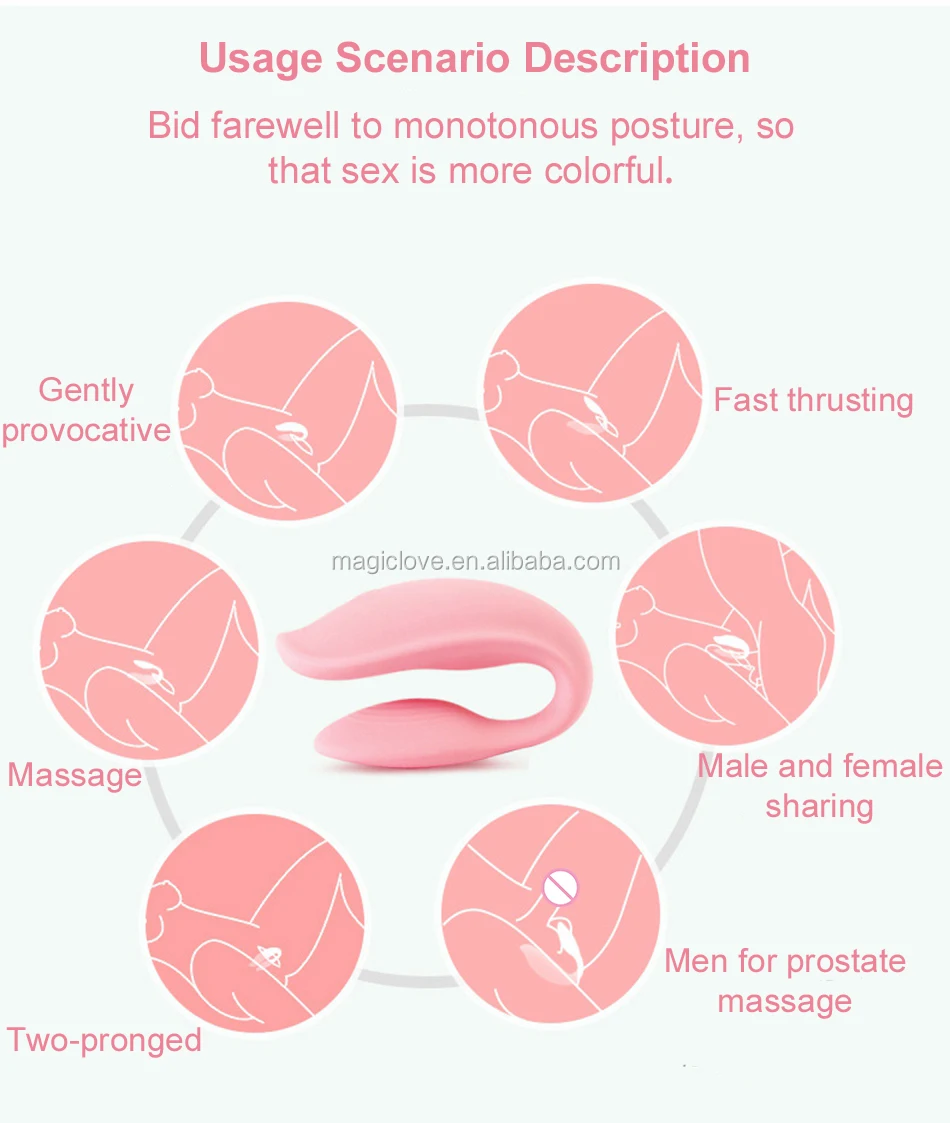2017 new silicone c type dual motor vibrator rem