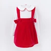 High Quality cotton kids fancy two-piece dress Santa Claus Christmas Suit Costume Clothes for girls