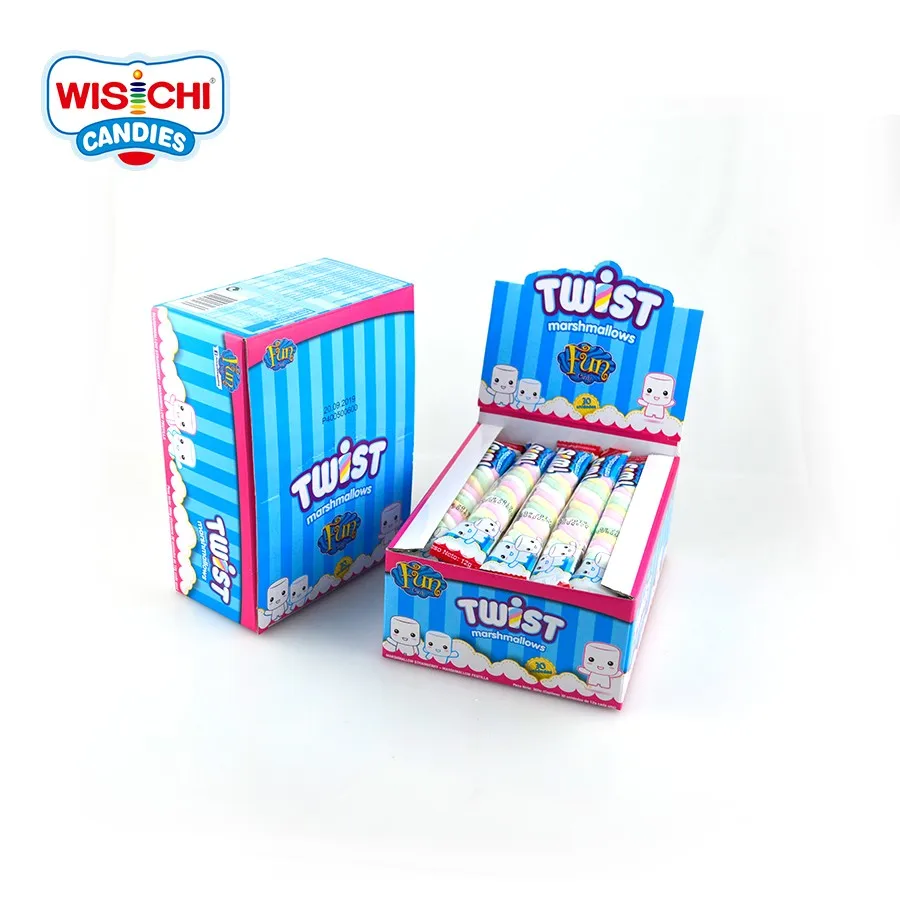 Wholesale 12g Long Twisted Halal Marshmallow In Box Buy Halal