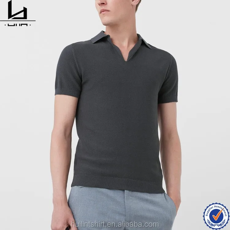 buttonless polo shirt