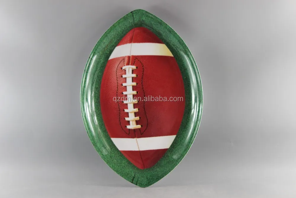 American Football Print Melamine Oval Plate/Oval Plastic Big Serving Plate