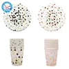 new year party supplies foil gold dot party paper plate disposable cake dishes valentines day decoration