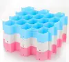 cy272 Cute Pink Plastic Honeycomb Shape Cellular Sorting Grid Drawer Clothing Organizer Storage Box Container for Clothes