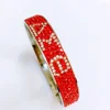 Custom stainless steel greek sorority fraternity jewelry delta sigma theta full bangles red and white rhinestone bracelet