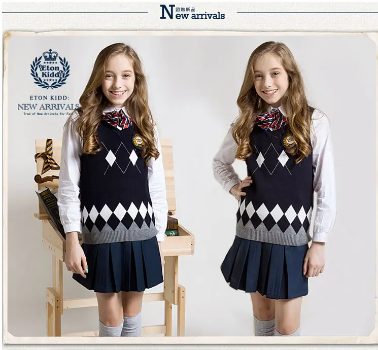 2015 Factory OEM design High quality Girls and Boys school uniform ...