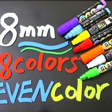 Office Supplies 10mm Highlighter Neon Liquid Chalk Marker Pens for LED Writing Board Neon Effect Writing Pens 1 pcs/Lot 8 Color