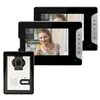 Apartment Intercom System 2 White Monitor Wired 7" Color Video Door Phone intercom System