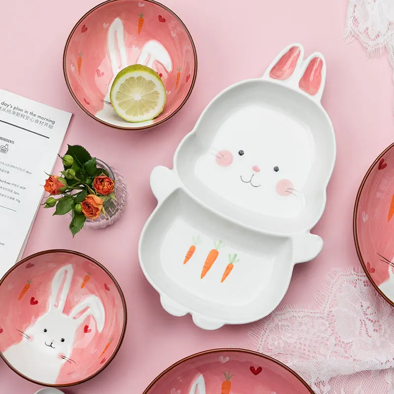 Creative Kid Cute Animal Print Dinnerware Children Ceramic Dinner Bowl