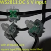 DC5V WS2811 LED smart string,addressable,with all BLACK wire,IP68 rated;epoxy resin filled;50pcs a string