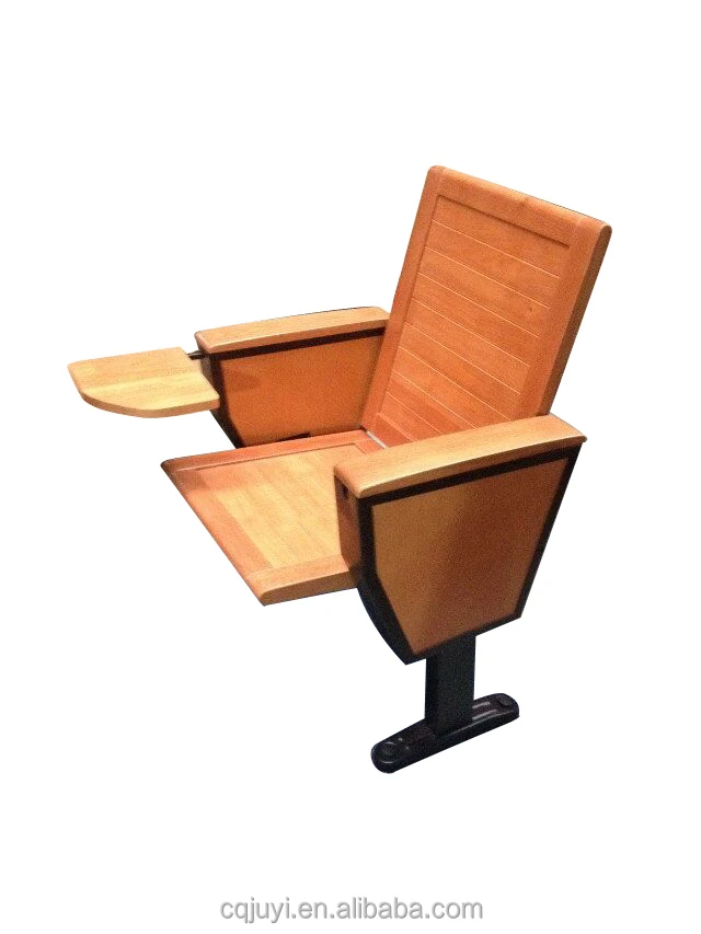 Juyi Wholesale Wood Audience Auditorium Chair With Table For Church Jy