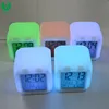 Battery Operated Color Change Led Flashing Night Light Led Digital Clock with Logo