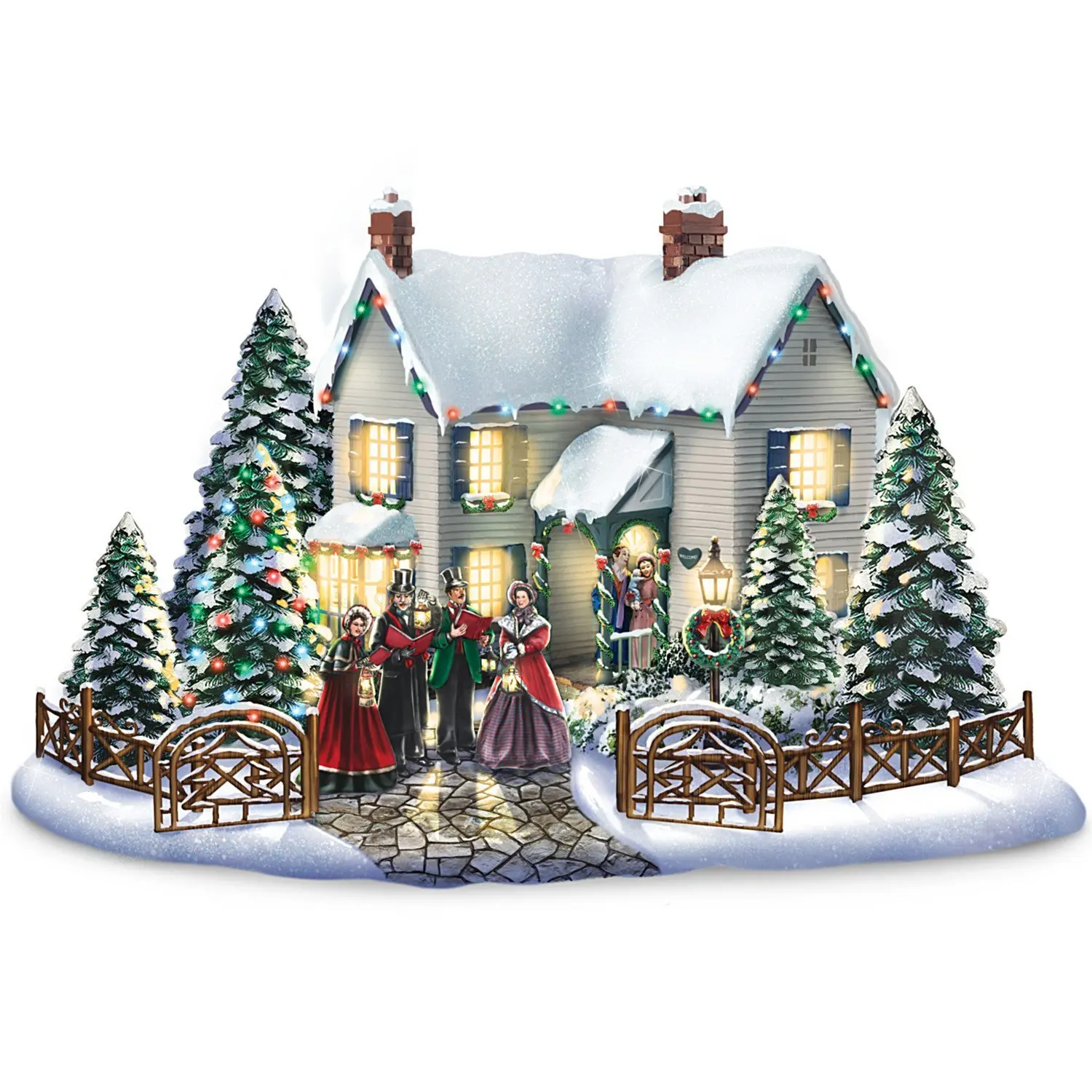 Thomas Kinkade Unto Us A Child is Born Sculpture by The Bradford Exchange Sculpture