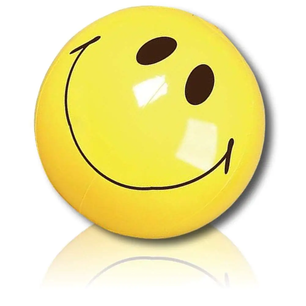 ULTRA Durable & Custom {16” Inch} 24 Bulk Pack of Mid-Size Inflatable Beach Balls for Summer Fun, Made of Lightweight FLEX-Resin Plastic w/ Happy Smiling Expressive Emoji Face Style {Yellow & Black}