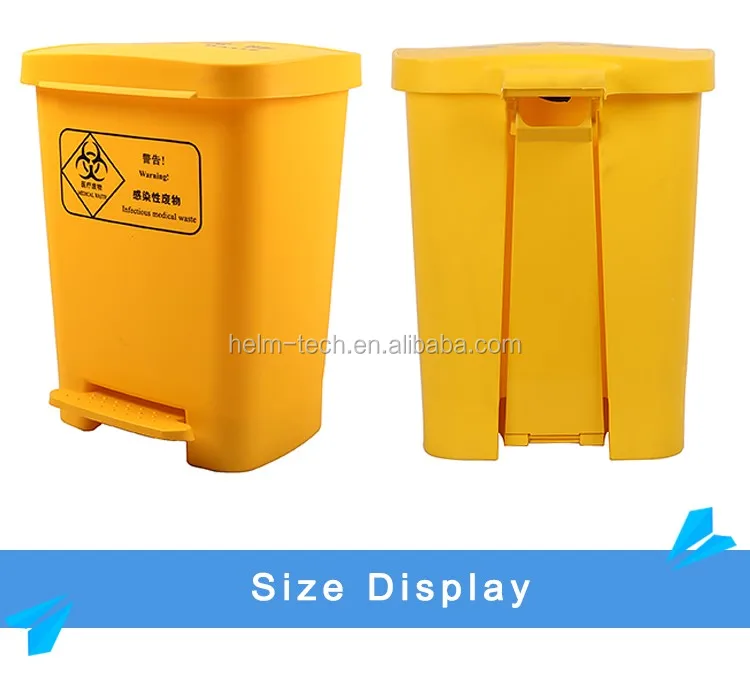 30l Yellow Color Plastic Medical Waste Bin With Wheel - Buy Plastic ...