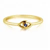 Hot Latest Designs 925 sterling Silver Gold Plated Jewelry Evil Eyes Shape Finger Zirconia Gold Ring