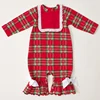 Yawoo wholesale red checkered infant toddler learning walking jumpsuit baby romper