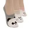 Women Animal Design No-Show Casual Liner Socks Character Print Non Slip Flat Boat Sock