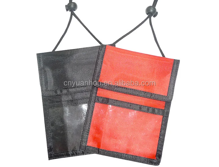 Fashion Business Card Hanging Passport Holder With Lanyard Security