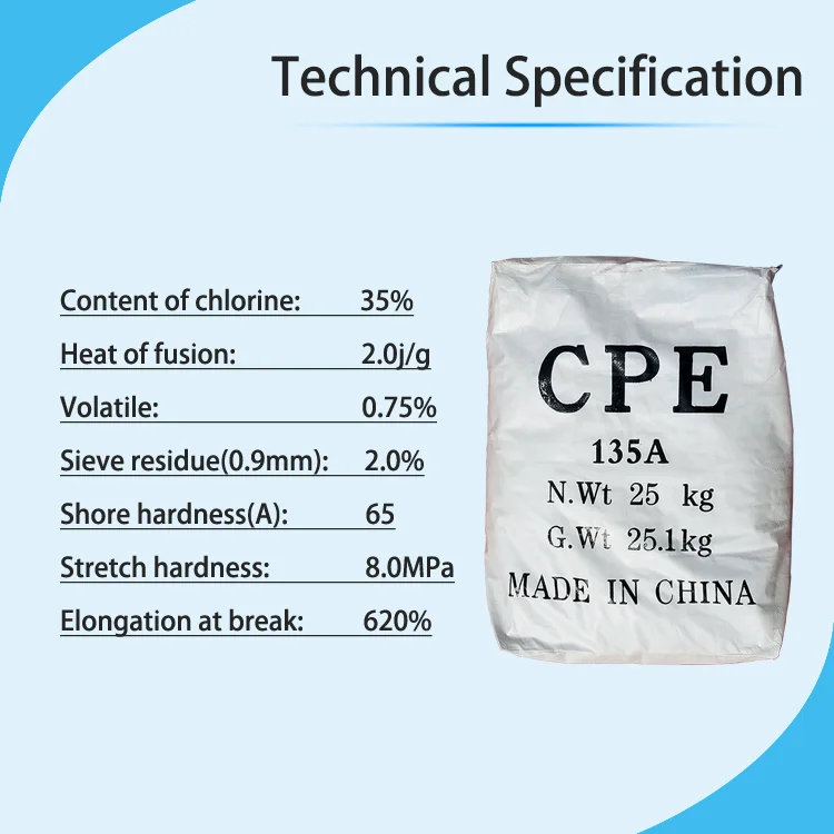 Pvc impact modifier/processing aid  chlorinated polyethylene CPE 135A