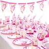 New Product Birthday Party Supplies Unicorn Theme Disposable Plate Cup Napkin Customization for Events