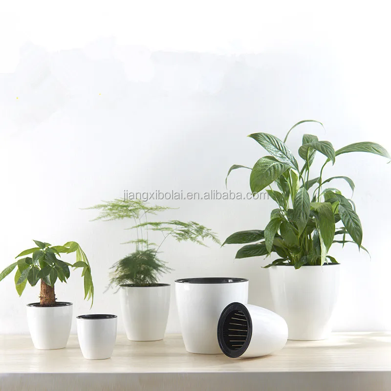 Home Garden Indoor Decorative Plastic Self Watering Flower Pots