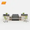 Customized Wooden 5 Person Office Computer Workstation With Divided Boards
