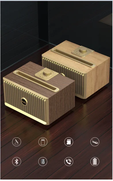 OneDer V6 with USB/TF/AUX phoneholder Rrtro wireless speaker - ANKUX.COM
