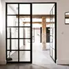 Tempered iron`glass grill garden french window casement or fixed balcony gallery glass door