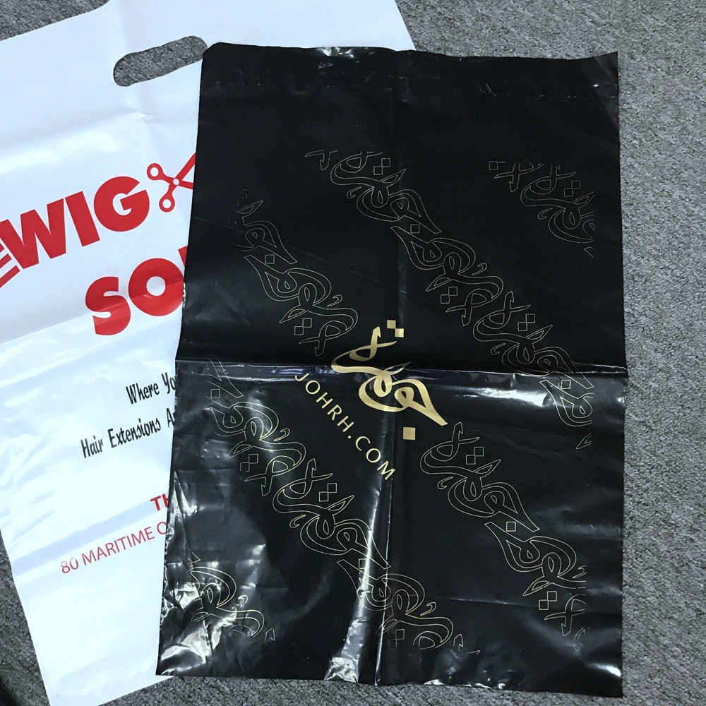 Custom Design Logo Printing PE Cheap Die Cut Handle Shopping Carrying Plastic Bag