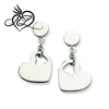 Stainless Steel Polished Heart Post Dangle Earrings