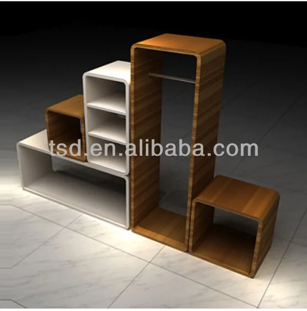 Tsdw501 Custom Mdf Wooden Cube Display Shelf,Furniture For Clothing