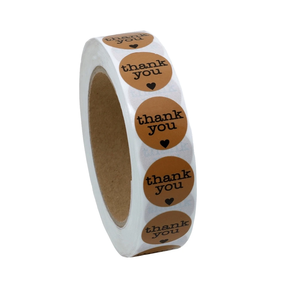 custom printed roll brown waterproof adhesive kraft paper labels
