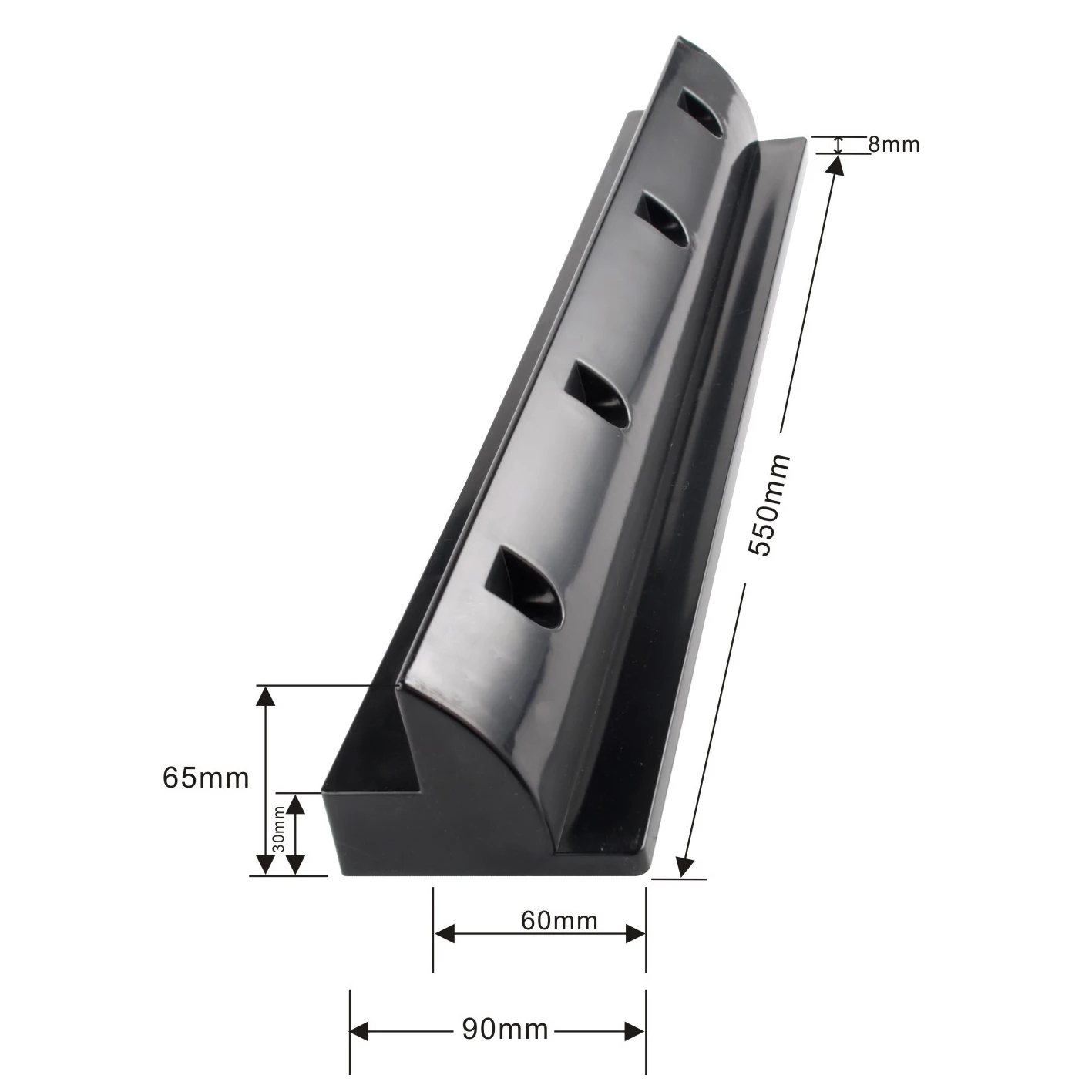 Sinasolar Zj05cn Standard Anti Uv Abs 550mm Black Side Spoilers Solar