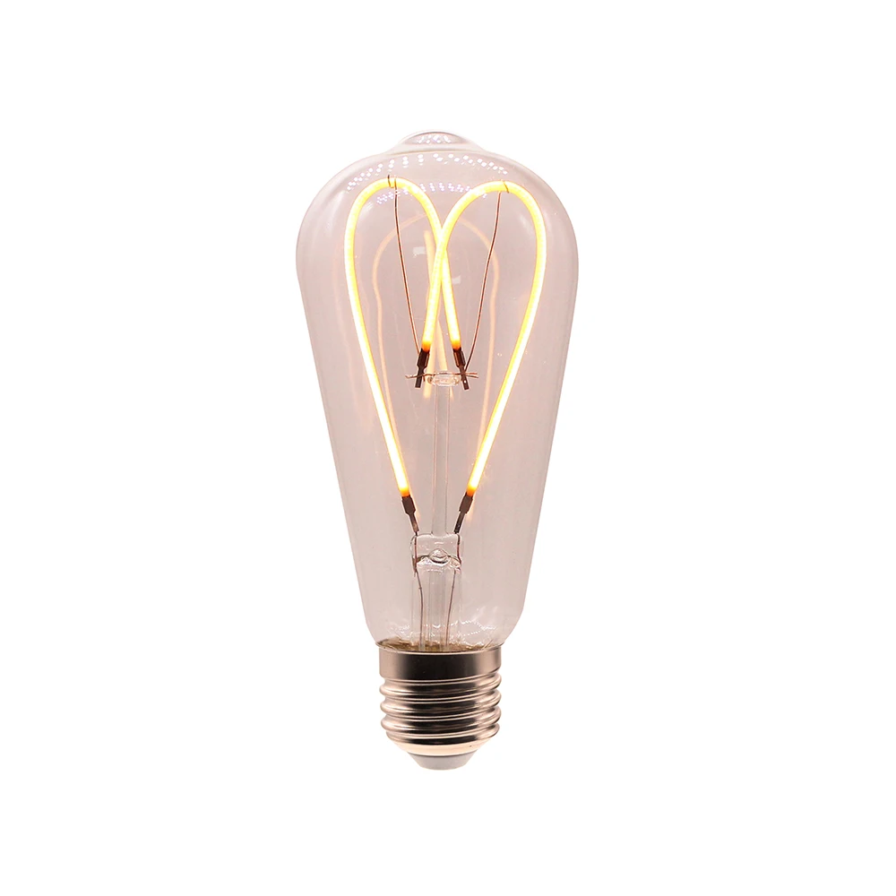 Edison COB ST64 ST21 dimmable led filament bulb 4w 6w led filament bulb