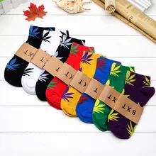 Cotton socks Germany’s harajuku hip-hop maple leaf socks Men street boat socks hemp cotton socks