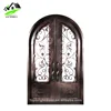 Hot cake wrought iron door double front door design made in China
