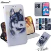 Cover For Samsung Galaxy A5 2018 A6 Plus A8 S9 S8 S7 Edge S6 Note 8 J3 Pro Prime Emerge J320F J330F J327 PU Leather Wolf Case