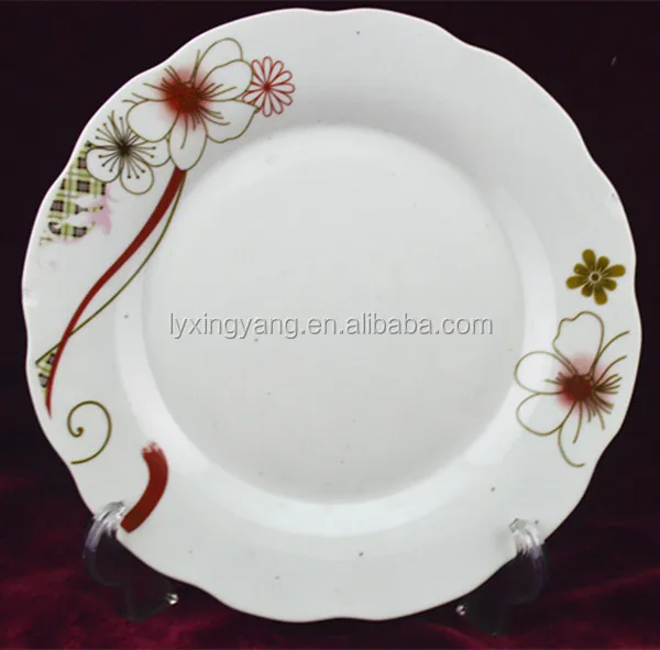 Cheap Ceramic Dinner Plate,White Wavy Dinner Plates,9" Ceramic Dinner